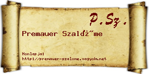 Premauer Szalóme névjegykártya